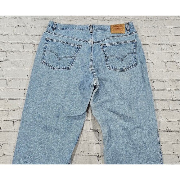 Vintage 90s Levis 550 Jeans Light Blue Relaxed Fit Made in USA MENS SIZE 42X30 - Picture 6 of 11